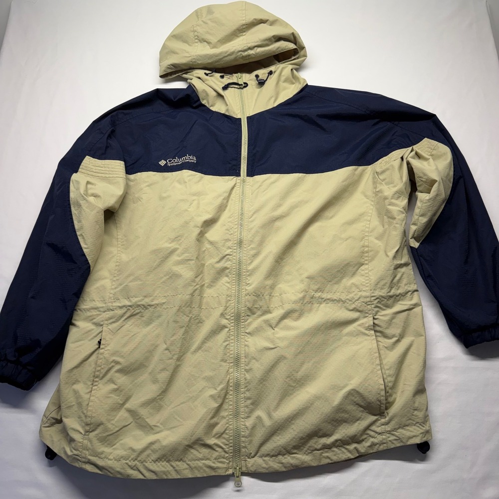 Vintage 90s Columbia XL Colorblock‎ Hooded Windbreaker Gorpcore Rain Jacket